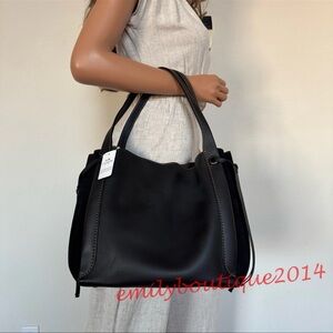 Coach 1941 Harmony Glovetanned Suede Leather Black Medium Hobo Tote Bag 53352